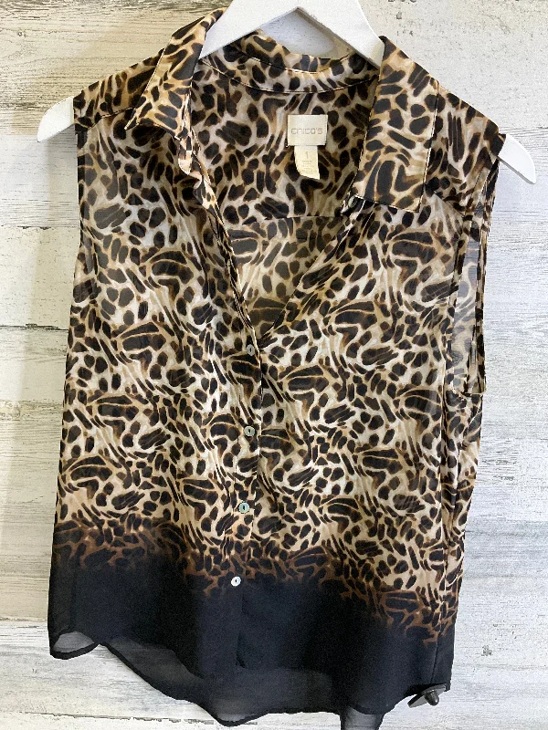Best Bargains Top Sleeveless By Chicos In Animal Print, Size: M
