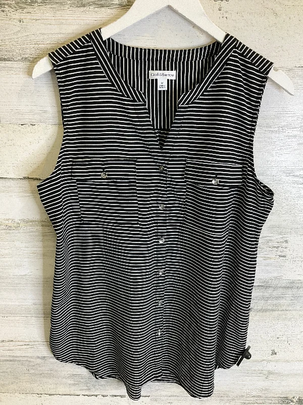Now or Never Top Sleeveless By Croft And Barrow In Black & White, Size: M