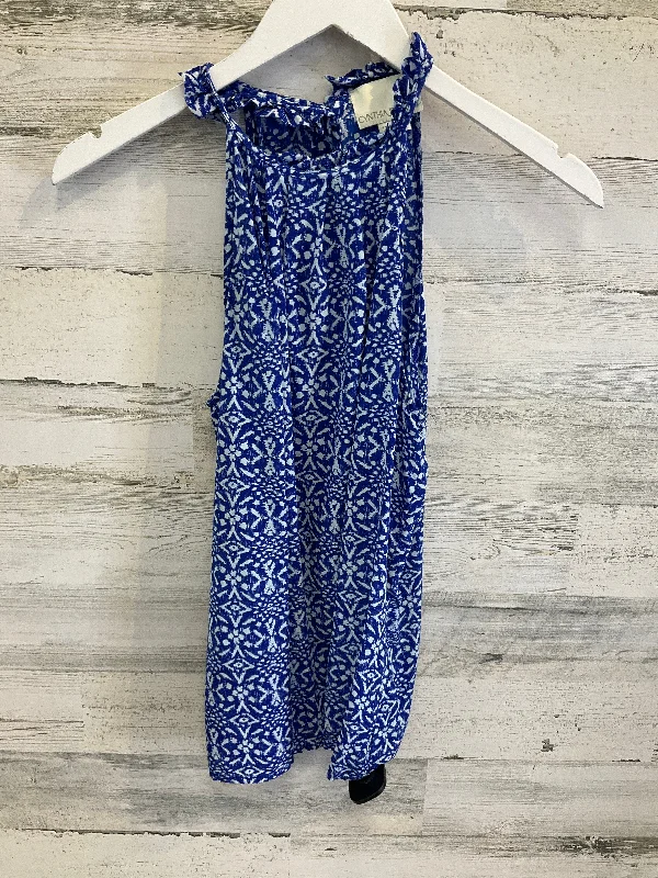 Daily Deals Top Sleeveless By Cynthia Rowley In Blue & White, Size: S