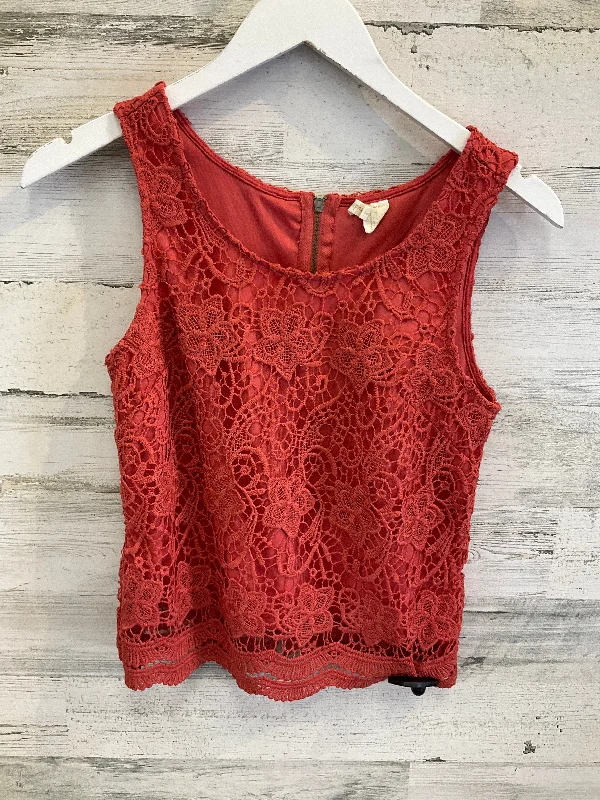 Unmissable Offer Top Sleeveless By Japna In Coral, Size: Xs