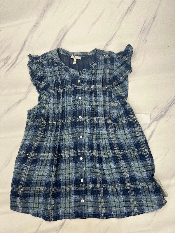 Price Drop Top Sleeveless By Joie In Plaid Pattern, Size: S