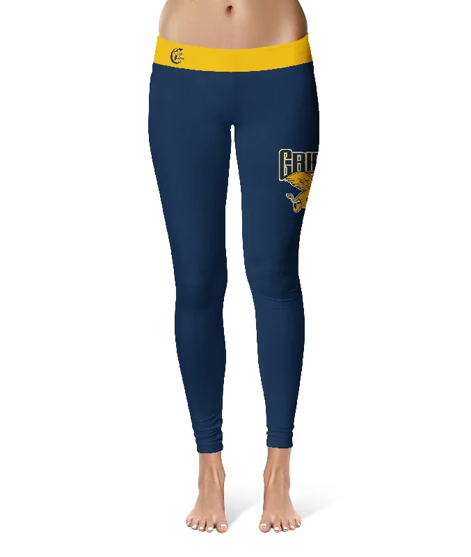 Canisius College Griffs Game Day Logo on Thigh Blue Yoga Leggings for Women by Vive La Fete