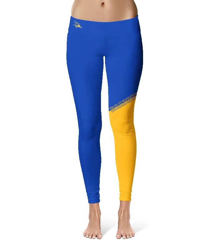 CSU Bakersfield Roadrunners Game Day Leg Color Block Blue Gold Yoga Leggings for Women by Vive La Fete