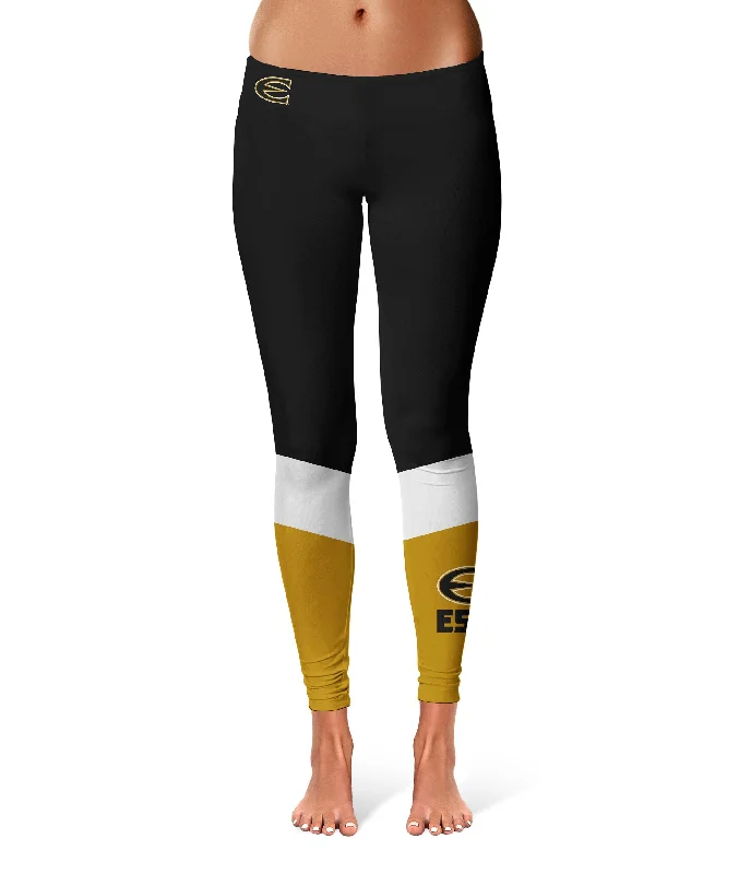 Emporia State Hornets Game Day Ankle Color Block Black Gold Yoga Leggings for Women by Vive La Fete