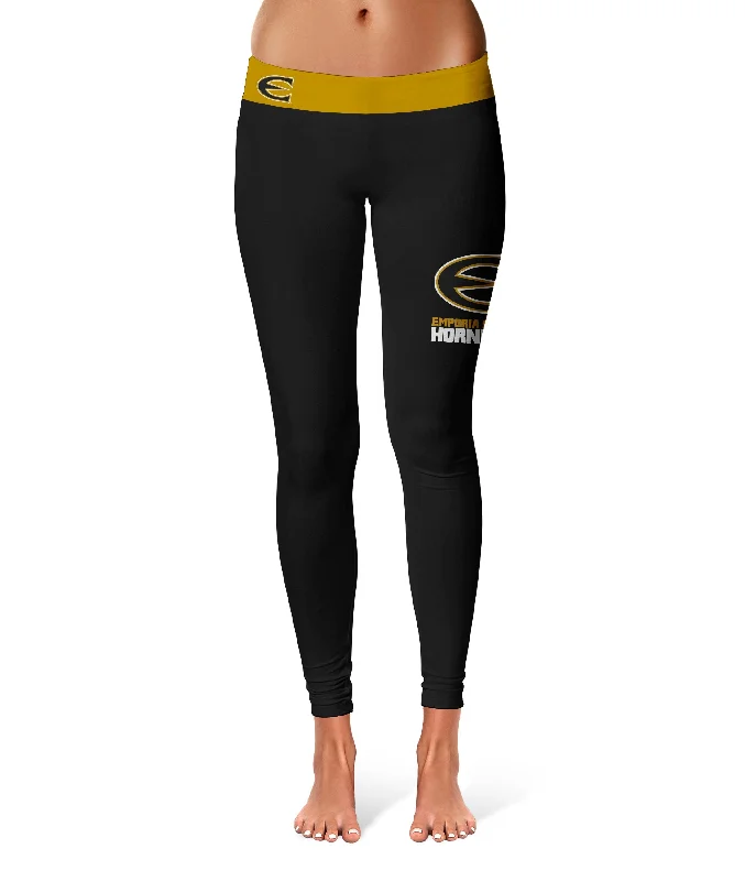 Emporia State Hornets Game Day Logo on Thigh Red Yoga Leggings for Women by Vive La Fete