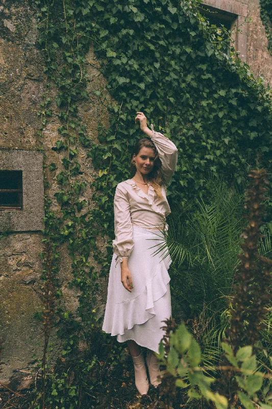 YEAR-End Sale KNIGHTS PLUME SKIRT - OFF WHITE
