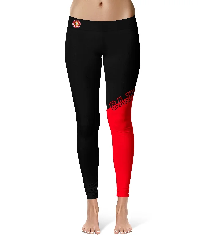 Sneak Peek Sale Louisiana at Lafayette Cajuns Game Day Leg Color Block Black Red Yoga Leggings for Women by Vive La Fete Sneak Peek Sale Louisiana at Lafayette Cajuns Game Day Leg Color Block Black Red Yoga Leggings for Women by Vive La Fete