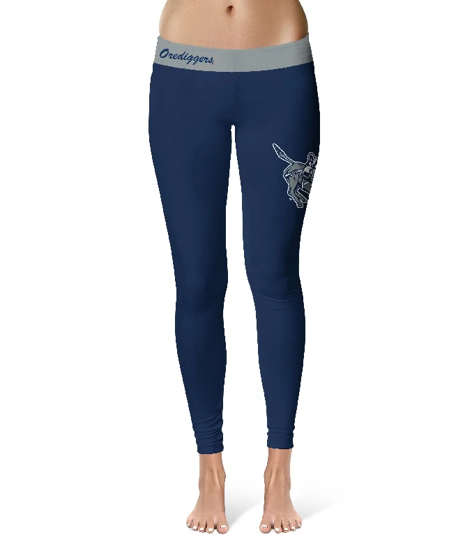 Mines Orediggers Game Day Logo on Thigh Blue Yoga Leggings for Women by Vive La Fete