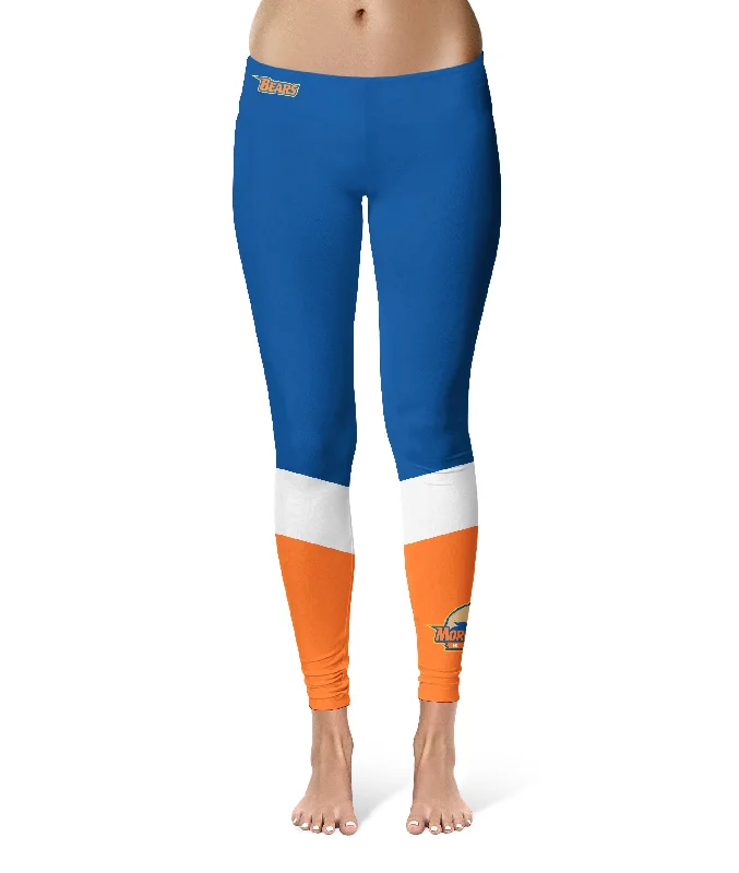 Morgan State Bears Game Day Ankle Color Block Blue Orange Yoga Leggings for Women by Vive La Fete