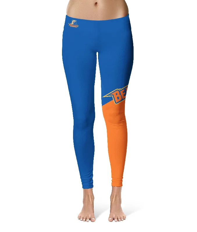 Morgan State Bears Game Day Leg Color Block Blue Orange Yoga Leggings for Women by Vive La Fete