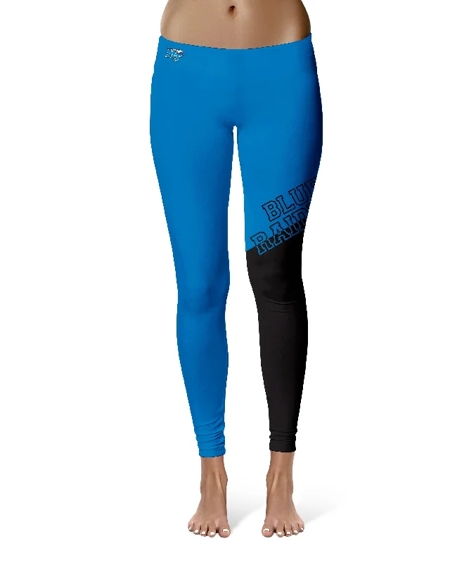 Sale Event MTSU Blue Raiders Game Day Leg Color Block Light Blue Black Yoga Leggings for Women by Vive La Fete Sale Event MTSU Blue Raiders Game Day Leg Color Block Light Blue Black Yoga Leggings for Women by Vive La Fete