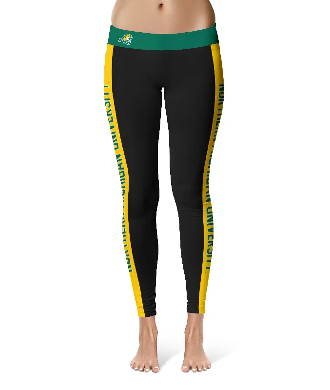 Weekend Flash Sale Northern Michigan Wildcats Game Day Gold Stripes Black Yoga Leggings for Women by Vive La Fete Weekend Flash Sale Northern Michigan Wildcats Game Day Gold Stripes Black Yoga Leggings for Women by Vive La Fete