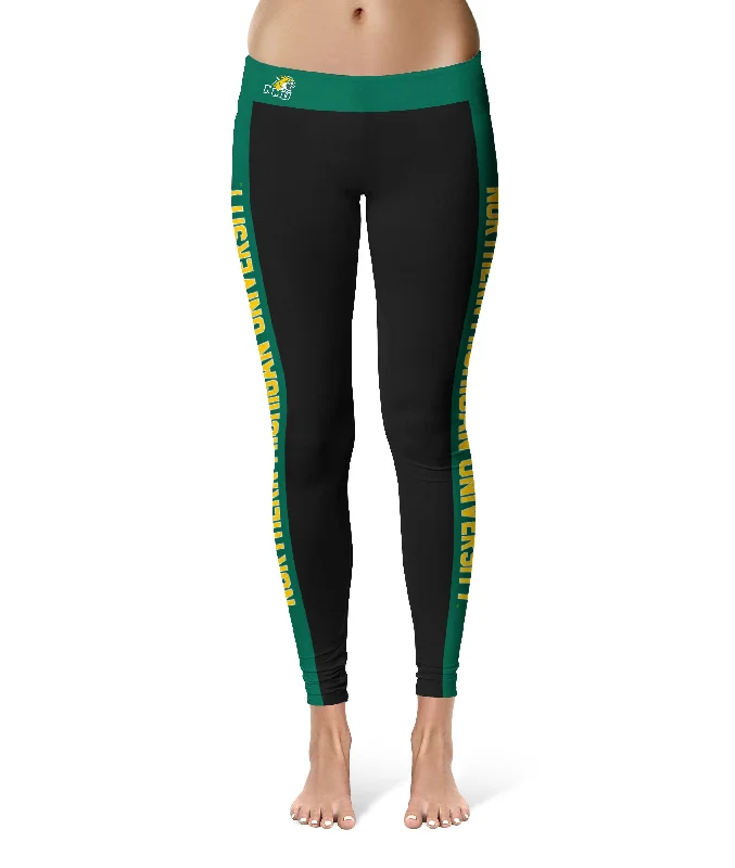Year-End Sale Northern Michigan Wildcats Game Day Green Stripes Black Yoga Leggings for Women by Vive La Fete Year-End Sale Northern Michigan Wildcats Game Day Green Stripes Black Yoga Leggings for Women by Vive La Fete
