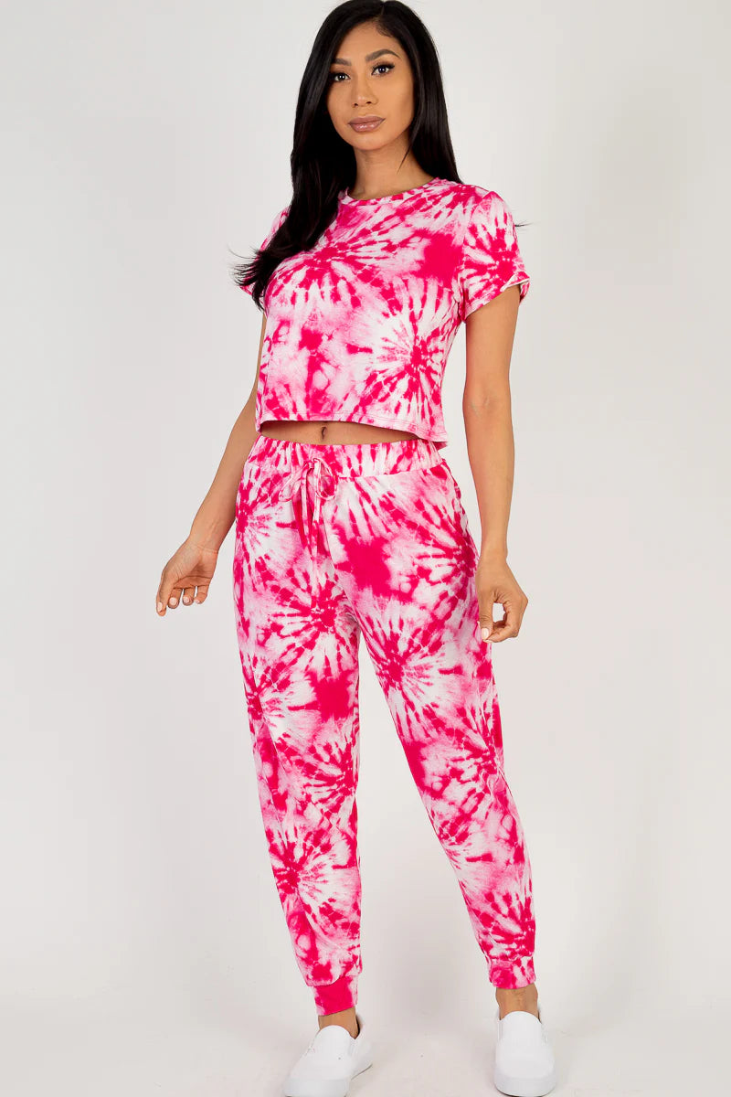 Buy Now Pink Tie Dye Jogger Set