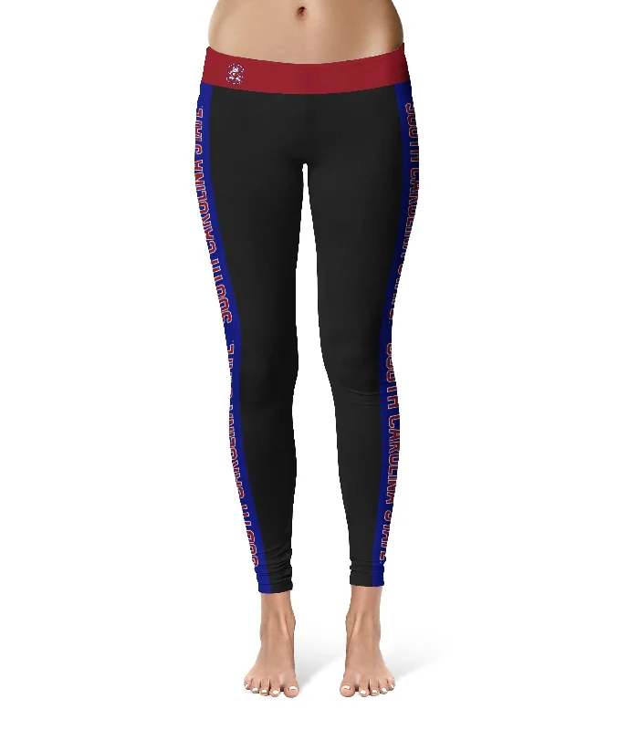 Doorbuster Deal South Carolina State Bulldogs Game Day Blue Stripes Black Yoga Leggings for Women by Vive La Fete Doorbuster Deal South Carolina State Bulldogs Game Day Blue Stripes Black Yoga Leggings for Women by Vive La Fete