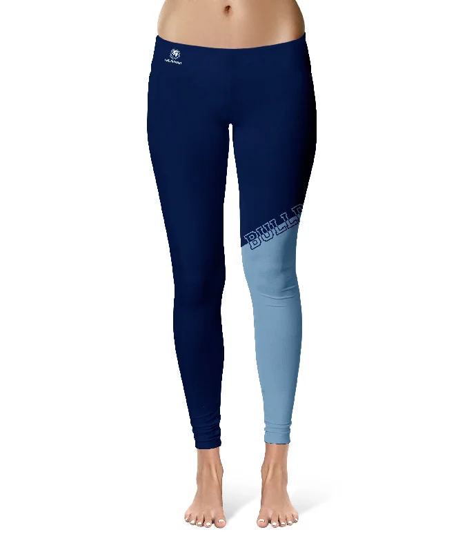 The Citadel Bulldogs Game Day Leg Color Block Blue Light Blue Yoga Leggings for Women by Vive La Fete