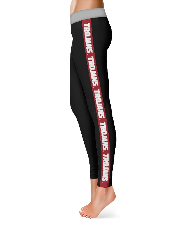 Troy Trojans Red Stripes Black Leggings for Women by Vive La Fete