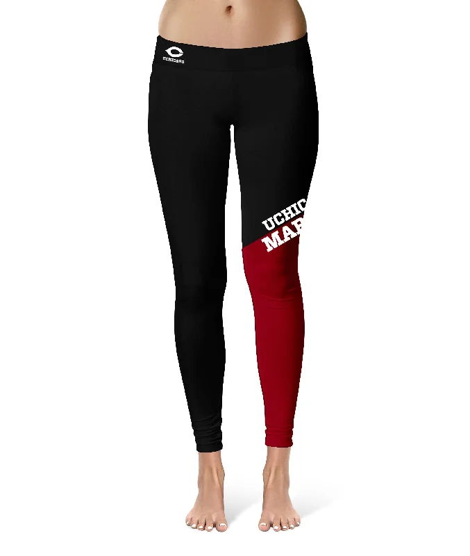 Weekend Special University of Chicago Maroons Game Day Leg Color Block Black Maroon Yoga Leggings for Women by Vive La Fete Weekend Special University of Chicago Maroons Game Day Leg Color Block Black Maroon Yoga Leggings for Women by Vive La Fete