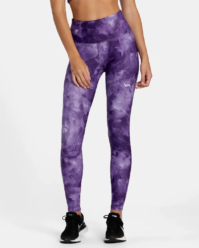 VA Essential Workout Leggings - Grape Tie Dye