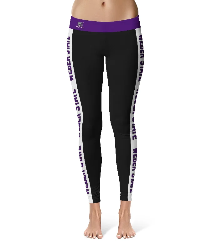Can't Miss Weber State Wildcats WSU Game Day White Stripes Black Yoga Leggings for Women by Vive La Fete Can't Miss Weber State Wildcats WSU Game Day White Stripes Black Yoga Leggings for Women by Vive La Fete