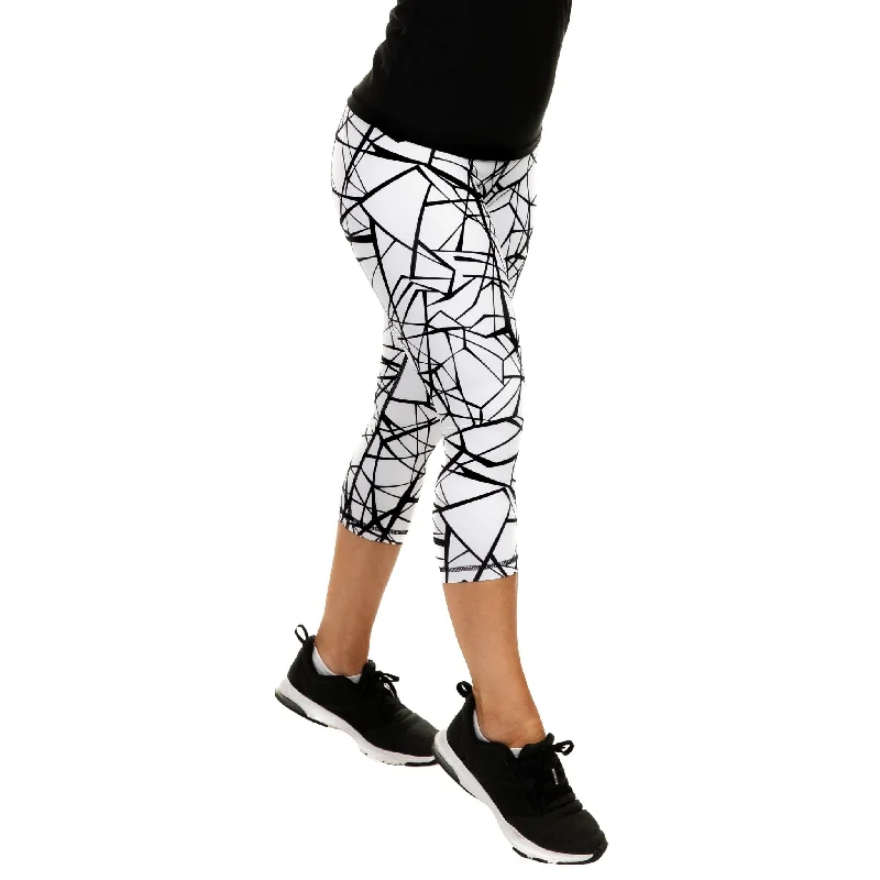 Crazy Deals Women's Compression Capris - Tangled Black
