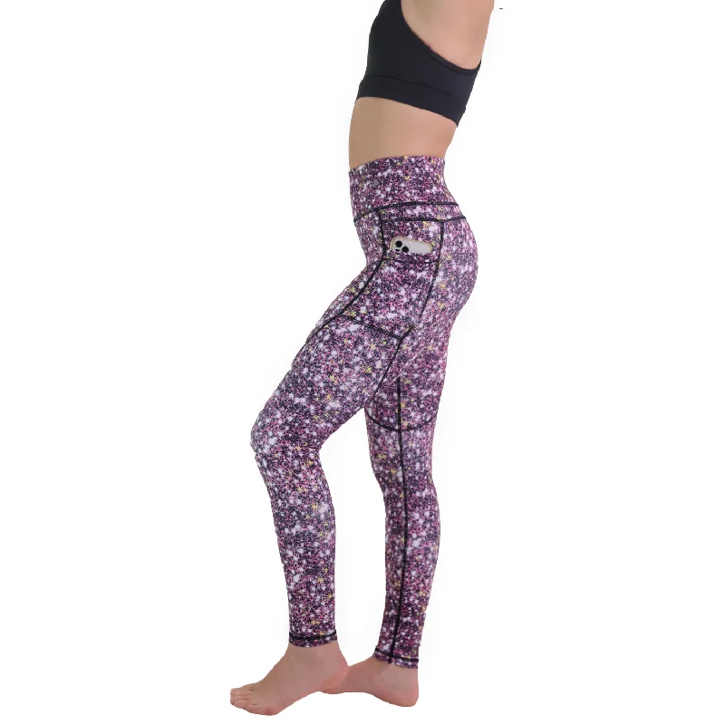 Low Prices Women's Compression Leggings W/ Pockets - Galaxy Red