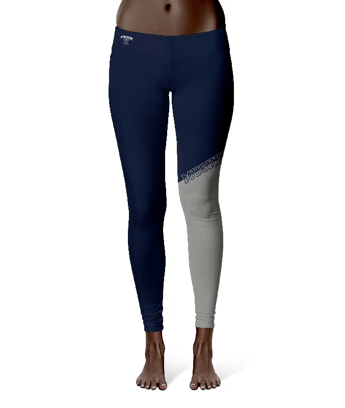 Steals and Deals Xavier University Musketeers Game Day Leg Color Block Navy Gray Yoga Leggings for Women by Vive La Fete Steals and Deals Xavier University Musketeers Game Day Leg Color Block Navy Gray Yoga Leggings for Women by Vive La Fete